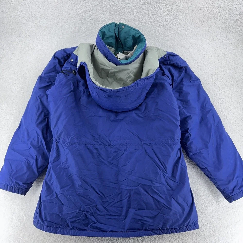 Vintage LL Bean Penobscot Parka Jacket FITS SMALL Blue Hooded‎ Winter 90s